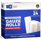Gauze Care 2-Inch roll in packaging for easy restocking and prep