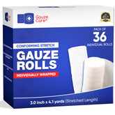 Gauze Care rolled gauze 3inch pack provides secure dressings and easy handling.