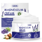 GBN Magnesium Cream bottle with lavender for soothing bedtime routine.