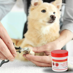 GBS Styptic Powder applied to a nail trim stopping bleeding