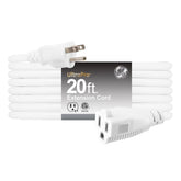GE 20ft outdoor extension cord in white ready for indoor or outdoor use