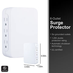 GE Pro six-outlet extender front view provides versatile connections.
