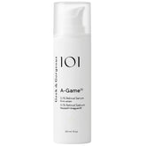 Geek & Gorgeous A-Game bottle close-up with silky serum texture for smoother skin.