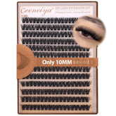 Geeneiya 10mm lash clusters d curl closeup for natural daily volume.
