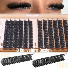 Geeneiya tapered DIY lash clusters blend with natural lashes for a soft, full finish.