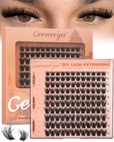 Geeneiya Fluffy Lash Clusters close-up with feathery, lightweight fibers for a natural look.