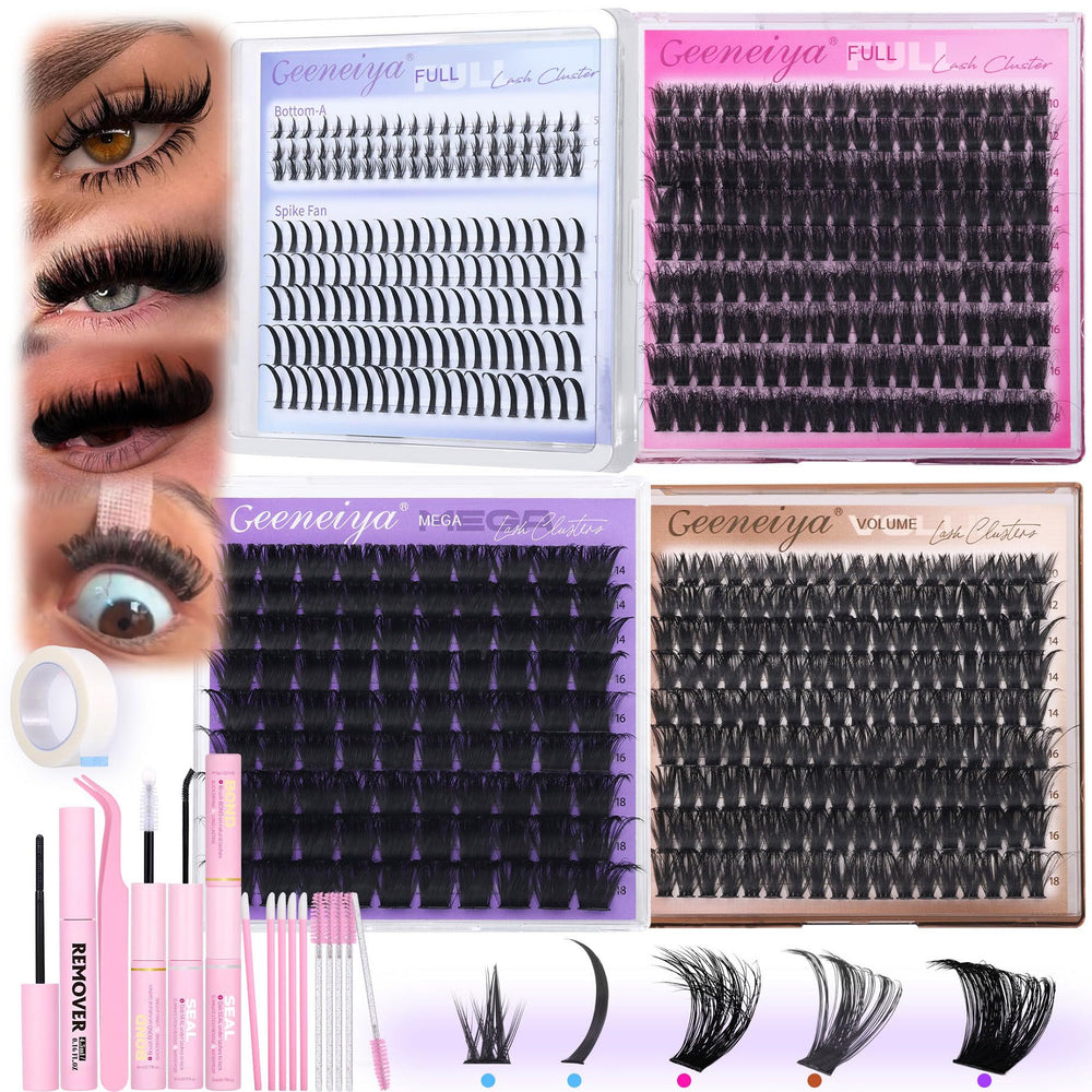 Geeneiya Mega Lashes clusters for instant drama and at-home application