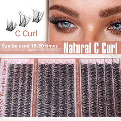 Geeneiya wispy clusters apply easily for a seamless, fuller eyelash line.