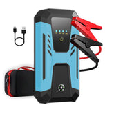 GEHOPOW 12V jump starter front view shows compact design for easy transport.