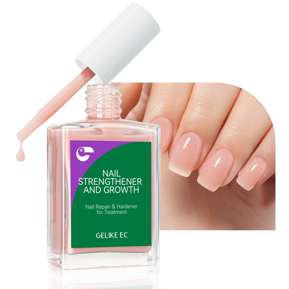 gelike ec Protein Nail Strengthener Nude Blush bottle front boosts natural nail strength for daily use