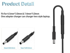 GELINTO 8.8ft power cord on Dell charger, reach across desk.