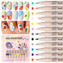 GELLAKTIK 12 colors nail art pens set for vibrant at-home manicure