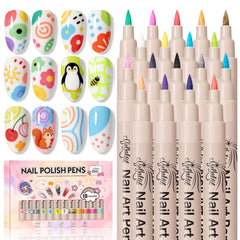 GELLAKTIK nail art pens in a vibrant 18-color set for precise at-home manicure designs.