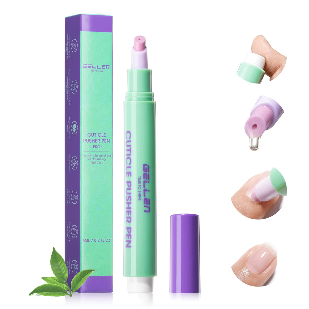 GELLEN Cuticle Oil Pusher Pen with angled ceramic tip for precise cuticle care.