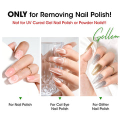 Gellen acetone-free remover liquid ready for quick polish removal