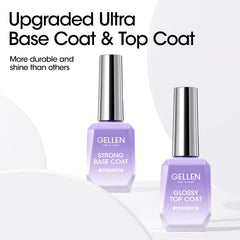 GELLEN Top Coat 18ml delivers ultra-gloss finish and protective shine.