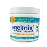 Gelmix Infant Thickener packaging label showing safe use and allergen-free claims.