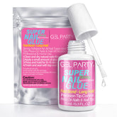 GEL PARTY precision brush application for even glue distribution and strong adhesion.