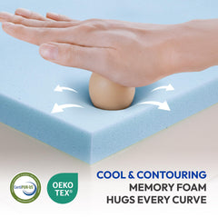 Gelsea removable cover provides moisture-wicking, washable protection.