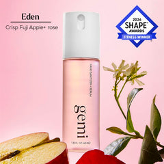 Gemi Eden micro-mist spray delivers even coverage for quick refresh.