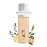 Gemi Solenne hand sanitizer serum bottle shown from the front for daily protection and hydration.