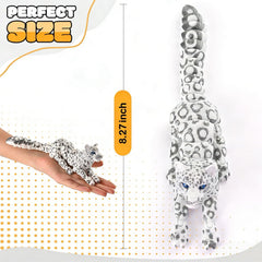 GemmiCho Snow Leopard Figurine with articulated joints for dynamic poses.
