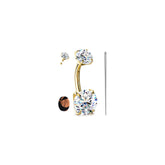 GemQueen moissanite belly ring with a 5mm stone, ideal for daily sparkle