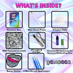 Gemzeez Tooth Gemz application step demonstrates quick, simple placement for festival-ready shine.