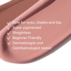 Gen See Mixed Media Matte Liquid Eyeshadow Linen precision-tip enables defined eyeliner.