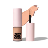 Gen See Mixed Media Matte Liquid Eyeshadow Linen swatch shows bold pigment and soft matte finish.
