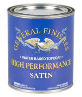 General Finishes High Performance Topcoat satin bottle for durable interior protection.