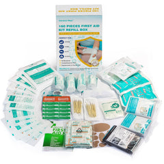 General Medi 160-piece refill pack with comprehensive supplies for home or travel emergencies.