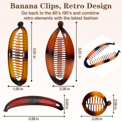 Generic Banana Clips retro fishtail design provides strong hold.