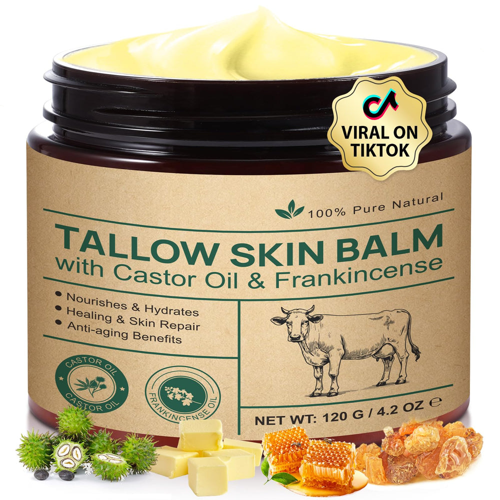 Generic Beef Tallow Face Cream with castor oil and frankincense for deep hydration