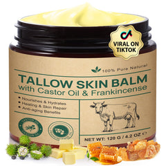 Generic Beef Tallow Face Cream with castor oil and frankincense for deep hydration