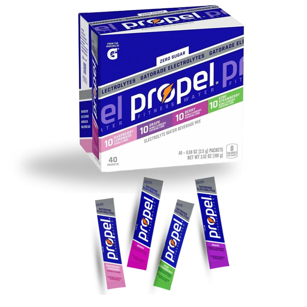 Generic Propel Raspberry Lemonade packet for quick, zero-sugar hydration on the go.