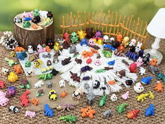 Generic stress-relief mini animals suitable for desk, car, or pocket.