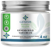 Genesis Wild Yam Root Cream bottle shows convenient 4 oz packaging for daily use.