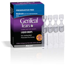 GenTeal Tears lubricant eye drops in a 36-vial pack for convenient dry-eye relief