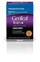 Close-up of preservative-free GenTeal Tears formula for sensitive eyes