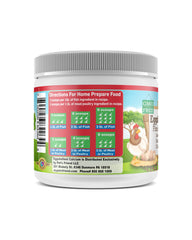 Gentle Blends Pet's Friend eggshell calcium powder scoop on food for easy mixing.