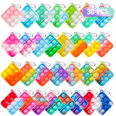 Genuvi pop keychain fidget toy in multiple colors for classroom prizes