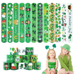 Genuvi St Patrick's slap bracelets bulk set for festive party favors.