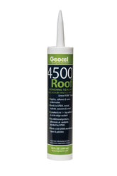 Geocel 4500 roof bonding sealant being poured from a black 10 oz bottle for roof repair