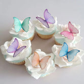 GEORLD edible wafer butterflies purple cake topper for vibrant desserts.