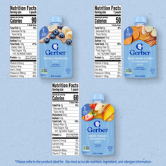 Gerber baby pouches Apple Mango Strawberry natural fruit blend for growing toddlers