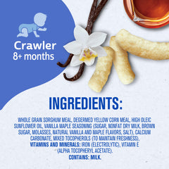 Gerber Lil Crunchies Vanilla Maple snack-closeup, dissolves quickly for tiny fingers.