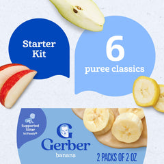 Gerber My 1st Fruits apple puree tub for early solids.