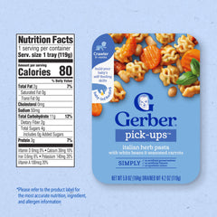 Gerber Pick-Ups white beans and carrots bites designed for tiny hands