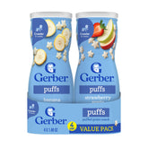Gerber Puffs variety pack for on-the-go healthy snacking.